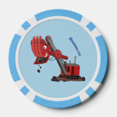 Niedliche Abbildung des Cartoon mit rotem Dampf Pokerchips (Rückseite)