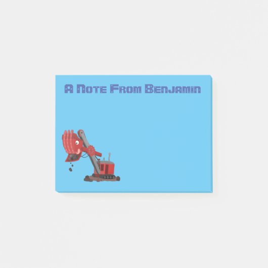 Niedliche Abbildung des Cartoon mit rotem Dampf Post-it Klebezettel (Vorderseite)