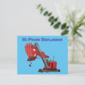 Niedliche Abbildung des Cartoon mit rotem Dampf Postkarte (Stehend Vorderseite)