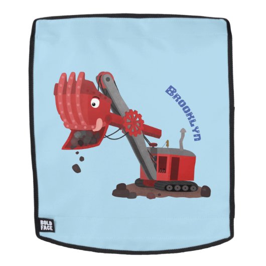 Niedliche Abbildung des Cartoon mit rotem Dampf Rucksack (Abnehmbare Front)