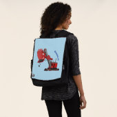 Niedliche Abbildung des Cartoon mit rotem Dampf Rucksack (Ausgewaschen)