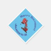 Niedliche Abbildung des Cartoon mit rotem Dampf Serviette (Ecke)