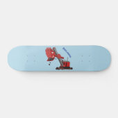 Niedliche Abbildung des Cartoon mit rotem Dampf Skateboard (Horizontal)