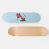 Niedliche Abbildung des Cartoon mit rotem Dampf Skateboard (Horizontal)