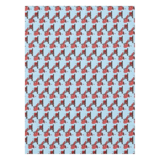 Niedliche Abbildung des Cartoon mit rotem Dampf Tischdecke (Vorderseite)