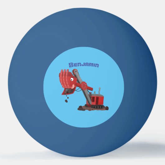 Niedliche Abbildung des Cartoon mit rotem Dampf Tischtennisball (Vorderseite)