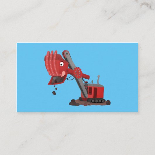 Niedliche Abbildung des Cartoon mit rotem Dampf Visitenkarte (Rückseite)