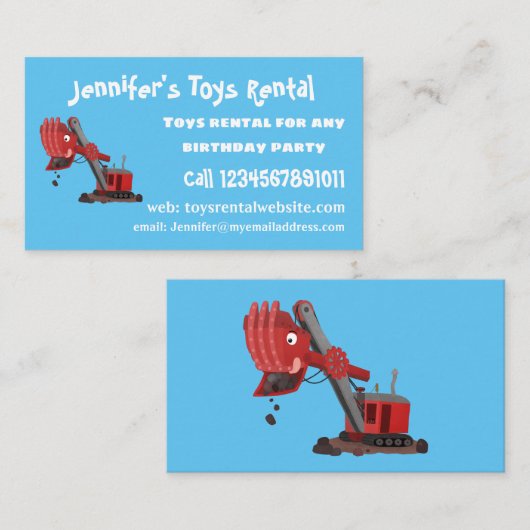 Niedliche Abbildung des Cartoon mit rotem Dampf Visitenkarte (Vorne/Hinten)