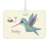 Niedliche Abbildung des Cartoon von Hummingbird Autolufterfrischer (Rückseite)