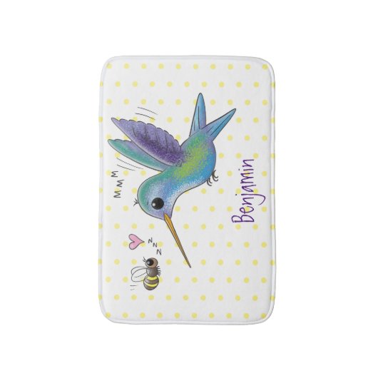 Niedliche Abbildung des Cartoon von Hummingbird Badematte (Vorderseite Vertikal)