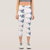 Niedliche Abbildung des Cartoon von Hummingbird Capri Leggings (Vorderseite)