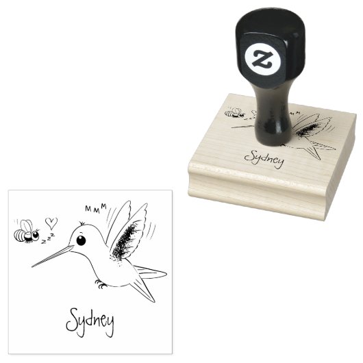 Niedliche Abbildung des Cartoon von Hummingbird Gummistempel (Stempel)
