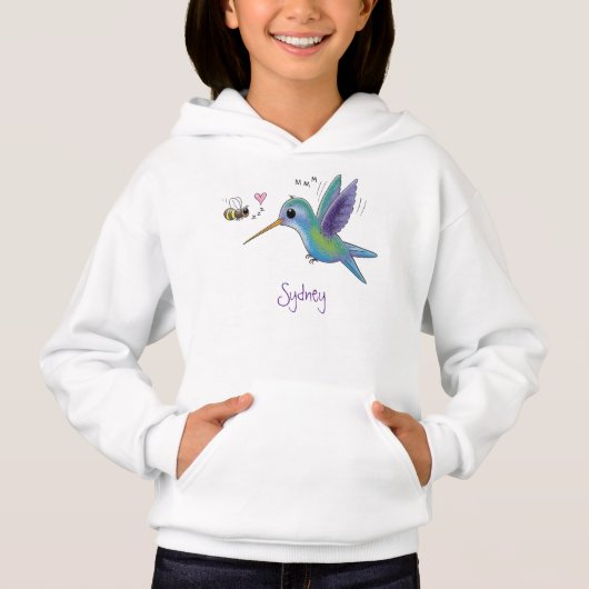 Niedliche Abbildung des Cartoon von Hummingbird Hoodie (Vorderseite)