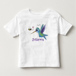 Niedliche Abbildung des Cartoon von Hummingbird Kleinkind T-shirt