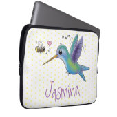 Niedliche Abbildung des Cartoon von Hummingbird Laptopschutzhülle (Vorne Rechts)