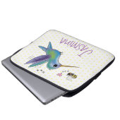 Niedliche Abbildung des Cartoon von Hummingbird Laptopschutzhülle (Vorne Knopf)