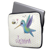 Niedliche Abbildung des Cartoon von Hummingbird Laptopschutzhülle (Vorderseite Links)