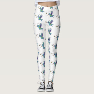 Niedliche Abbildung des Cartoon von Hummingbird Leggings