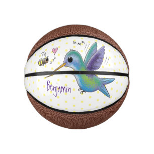 Niedliche Abbildung des Cartoon von Hummingbird Mini Basketball
