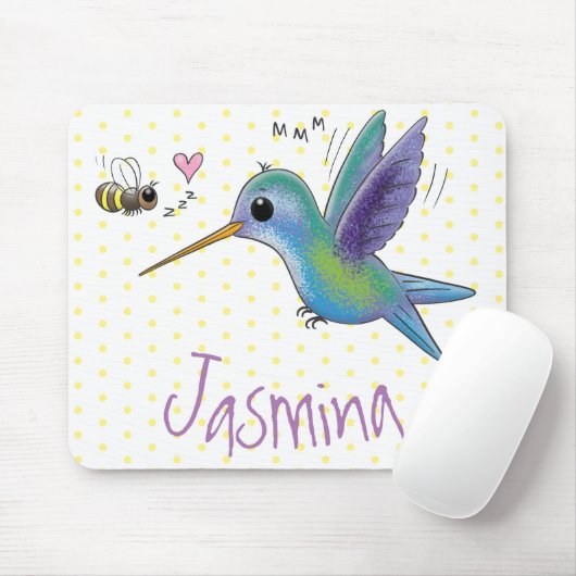 Niedliche Abbildung des Cartoon von Hummingbird Mousepad (Mit Mouse)
