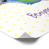 Niedliche Abbildung des Cartoon von Hummingbird Poster (Ecke)