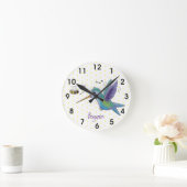Niedliche Abbildung des Cartoon von Hummingbird Runde Wanduhr (Zuhause)