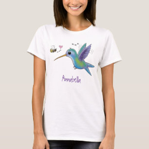 Niedliche Abbildung des Cartoon von Hummingbird T-Shirt