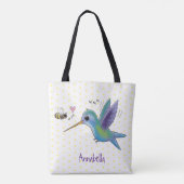 Niedliche Abbildung des Cartoon von Hummingbird Tasche (Rückseite)
