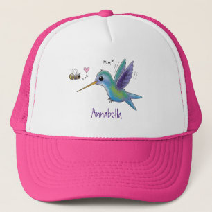 Niedliche Abbildung des Cartoon von Hummingbird Truckerkappe