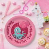 Niedliche Abbildung eines Oktopus mit Ballons Pappteller (Party)