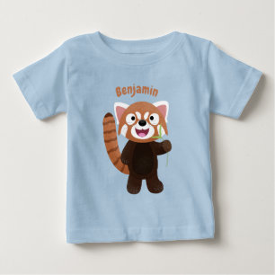 Niedliche Abbildung eines roten Panda-Cartoon Baby T-shirt