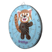 Niedliche Abbildung eines roten Panda-Cartoon Dartscheibe (Vorderseite rechts)