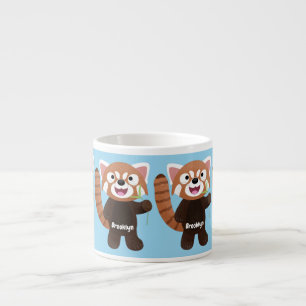Niedliche Abbildung eines roten Panda-Cartoon Espressotasse
