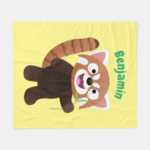 Niedliche Abbildung eines roten Panda-Cartoon Fleecedecke (Vorderseite (Horizontal))