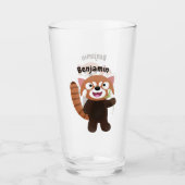 Niedliche Abbildung eines roten Panda-Cartoon Glas (Vorderseite)