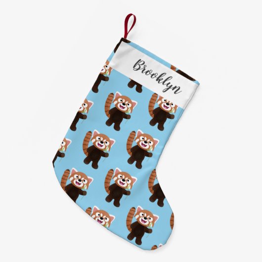 Niedliche Abbildung eines roten Panda-Cartoon Kleiner Weihnachtsstrumpf (Vorderansicht (hängend))