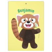 Niedliche Abbildung eines roten Panda-Cartoon Klemmbrett (Rückseite)