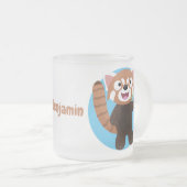 Niedliche Abbildung eines roten Panda-Cartoon Mattglastasse (VorderseiteRechts)