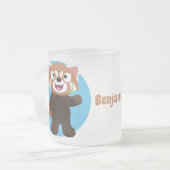 Niedliche Abbildung eines roten Panda-Cartoon Mattglastasse (Vorderseite Links)