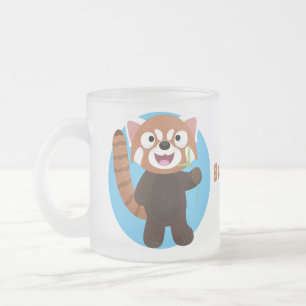 Niedliche Abbildung eines roten Panda-Cartoon Mattglastasse