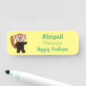 Niedliche Abbildung eines roten Panda-Cartoon Namensschild (Beispiel)