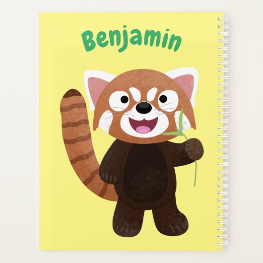 Niedliche Abbildung eines roten Panda-Cartoon Planer (Rückseite)