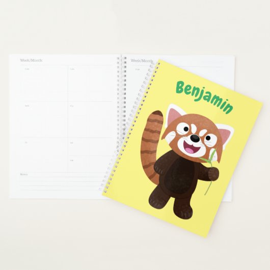 Niedliche Abbildung eines roten Panda-Cartoon Planer (Anzeige)