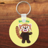 Niedliche Abbildung eines roten Panda-Cartoon Schlüsselanhänger (Vorderseite)