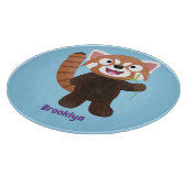 Niedliche Abbildung eines roten Panda-Cartoon Schneidebrett (Ecke)