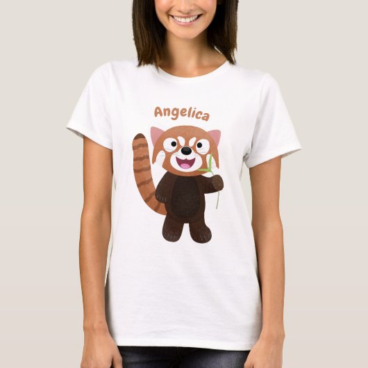 Niedliche Abbildung eines roten Panda-Cartoon T-Shirt (Vorderseite)