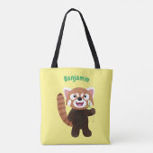 Niedliche Abbildung eines roten Panda-Cartoon Tasche (Rückseite)