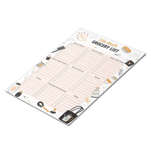 Niedliche Abbildung Null Lebensmittelgeschäft Notizblock (angewinkelt)