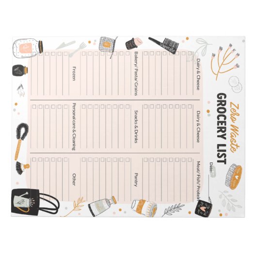 Niedliche Abbildung Null Lebensmittelgeschäft Notizblock (Vorderseite)