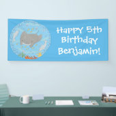 Niedliche Abbildung von Mantarochen und Blasen Car Banner (Messe)